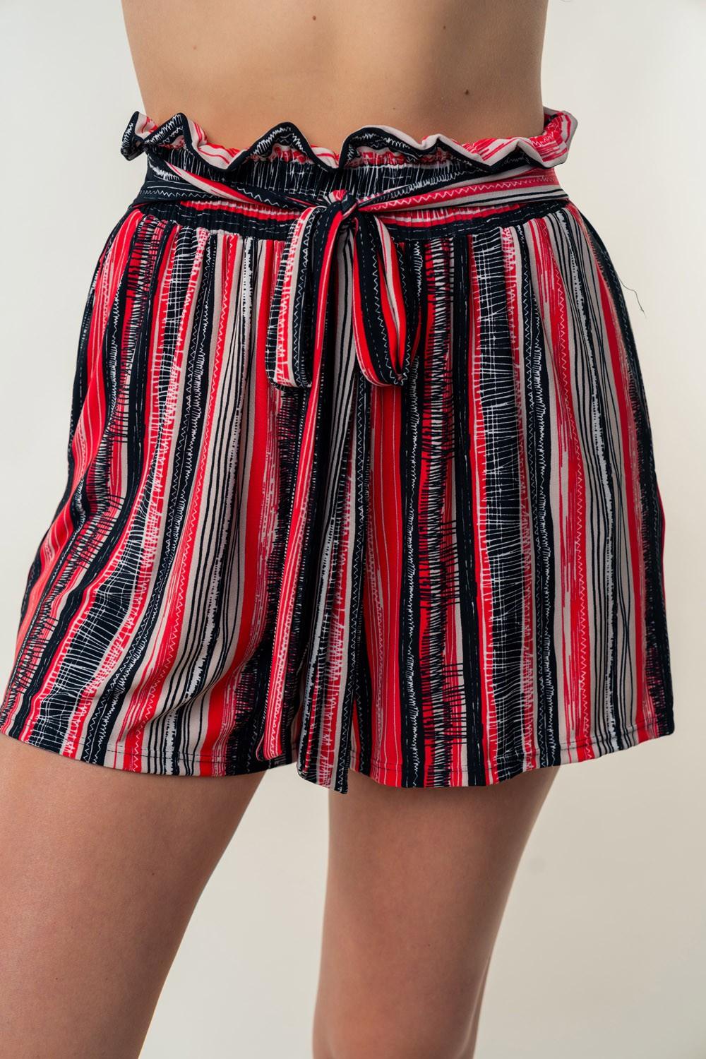 White Birch Full Size High Waisted Striped Shorts - Anchored Feather Boutique