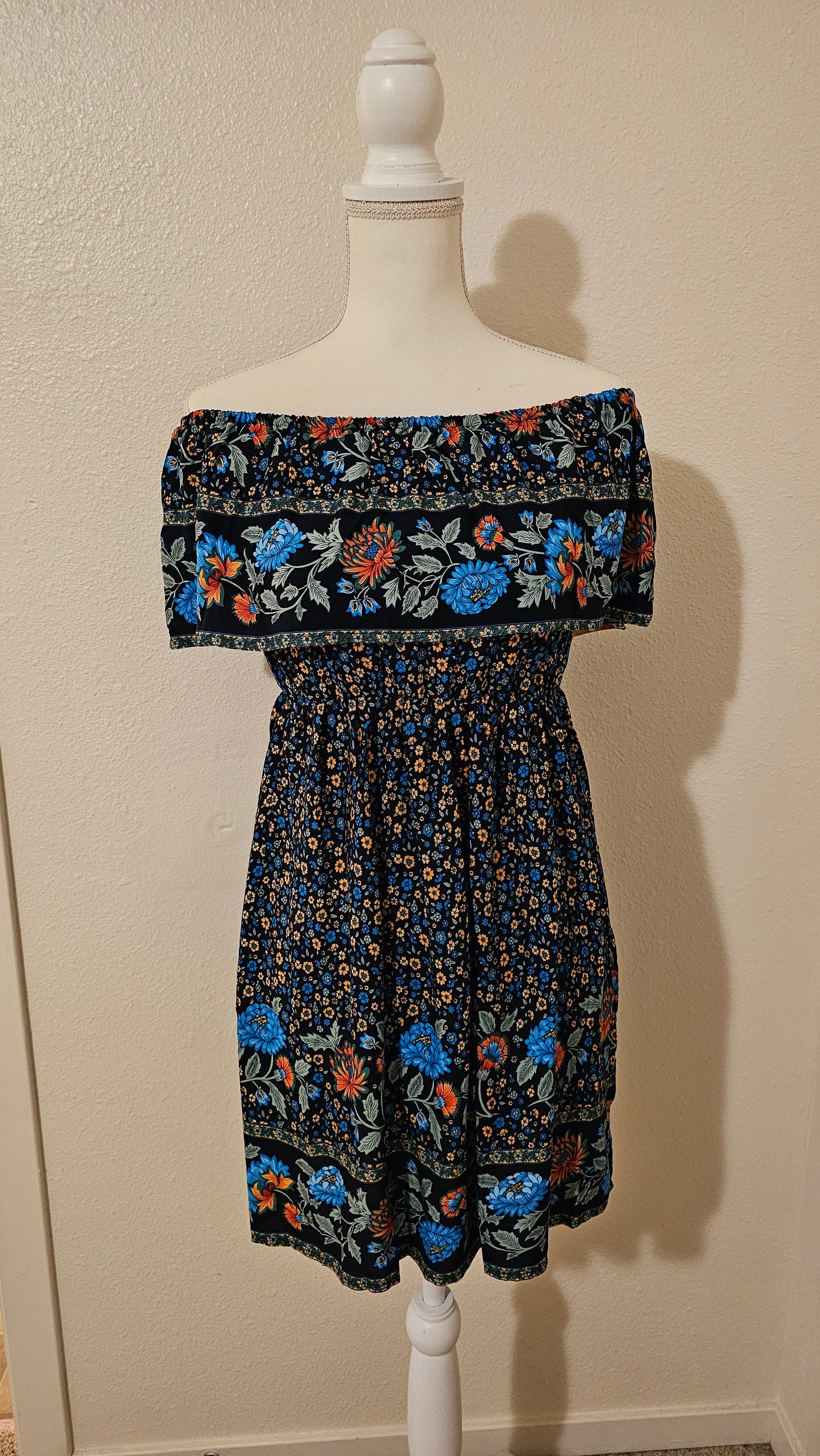 Floral Vibes Off Shoulder Ruffled Dress