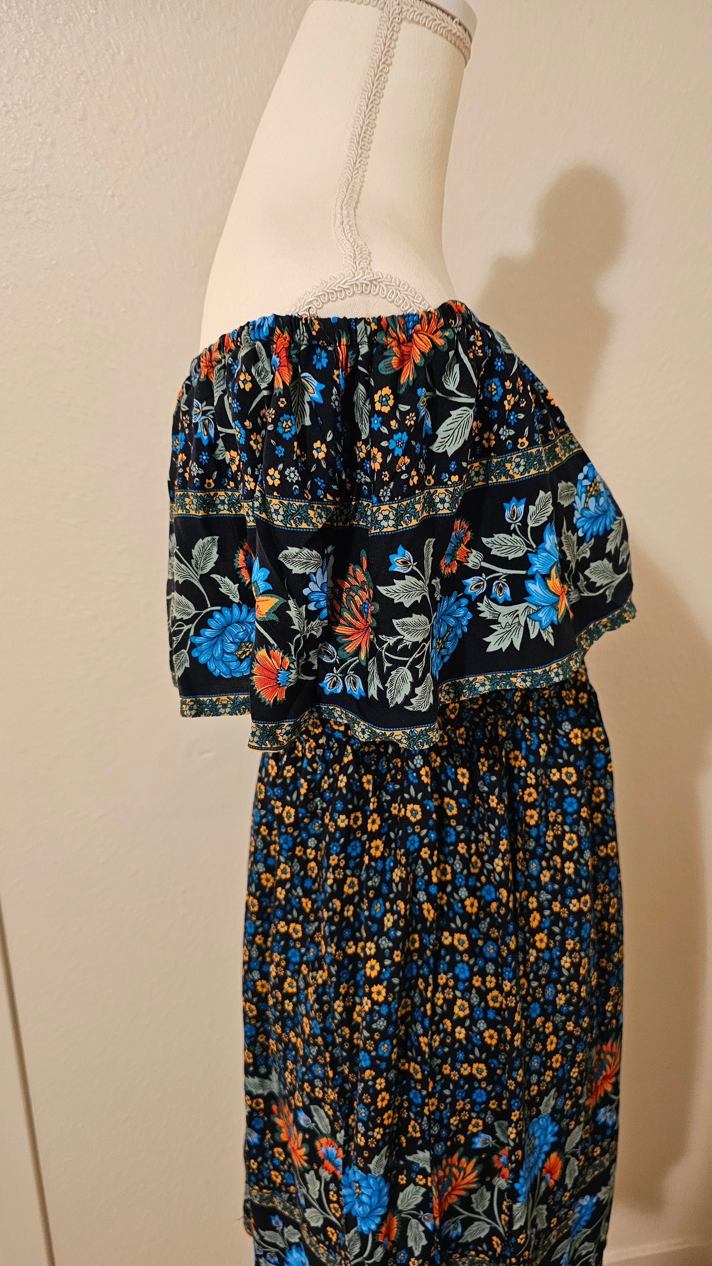 Floral Vibes Off Shoulder Ruffled Dress
