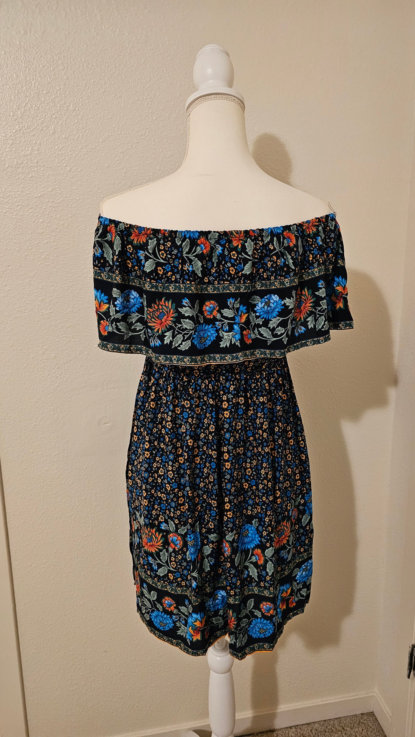 Floral Vibes Off Shoulder Ruffled Dress