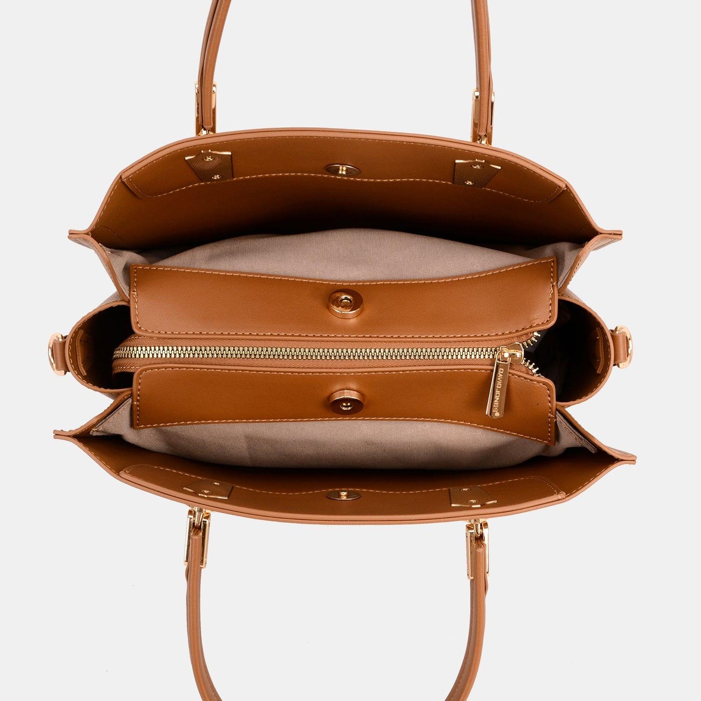 David Jones PU Leather Medium Handbag - Anchored Feather Boutique