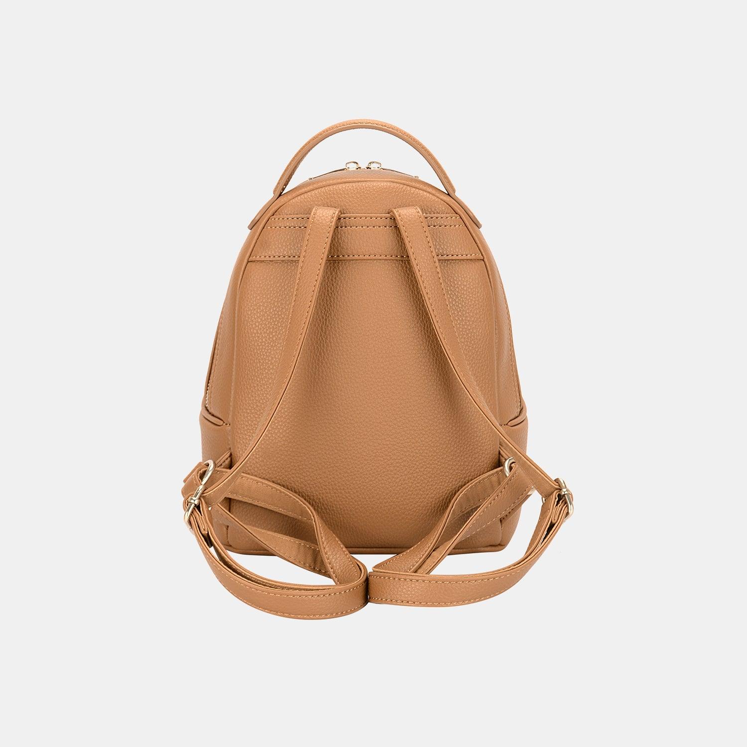 David Jones PU Leather Handle Backpack - Anchored Feather Boutique