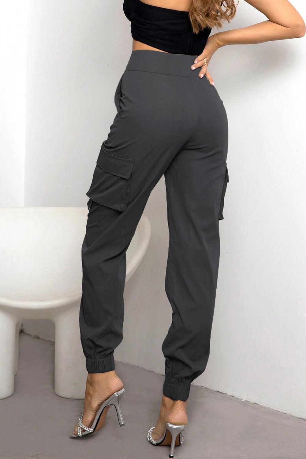 High Waist Cargo Pants - Anchored Feather Boutique