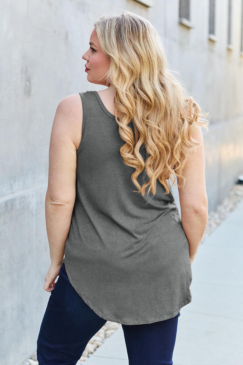 Basic Bae Full Size Round Neck Tank - Anchored Feather Boutique