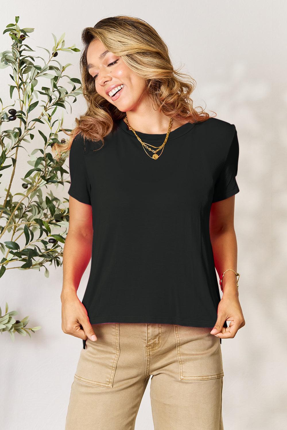 Basic Bae Full Size Round Neck Short Sleeve T-Shirt - Anchored Feather Boutique