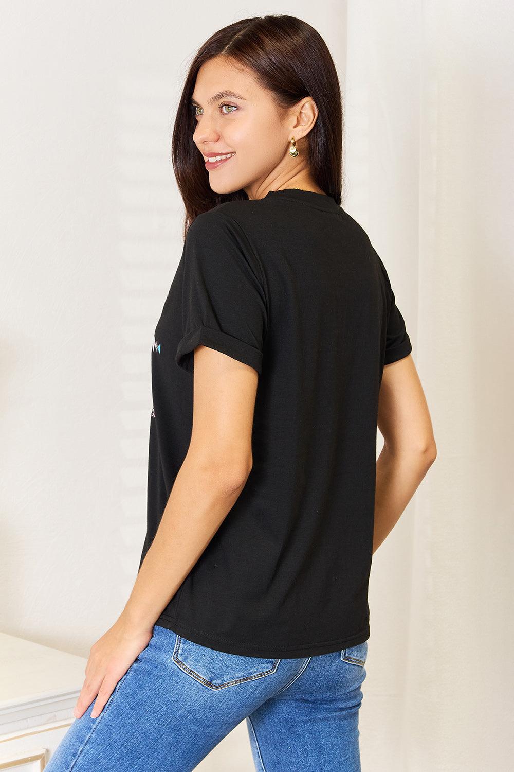 Simply Love Graphic Short Sleeve T-Shirt - Anchored Feather Boutique