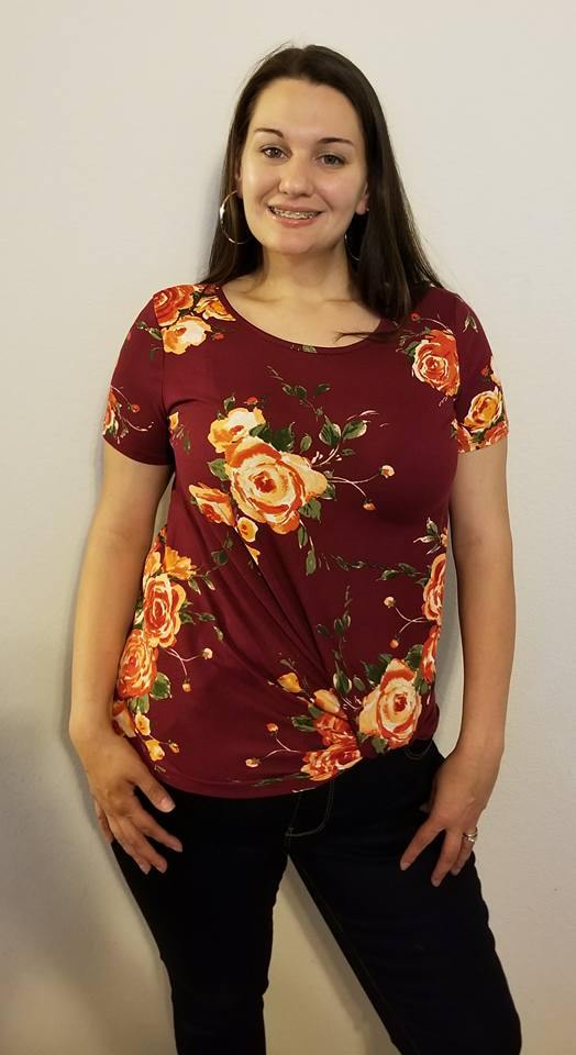 Merlot Me Knot Top Modeled
