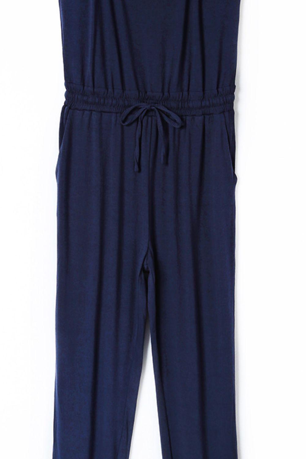 Spaghetti Strap Jumpsuit with Pockets - Anchored Feather Boutique